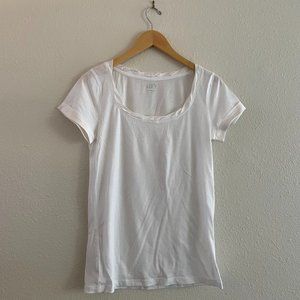 Loft, Short Sleeve, White, Size Medium
